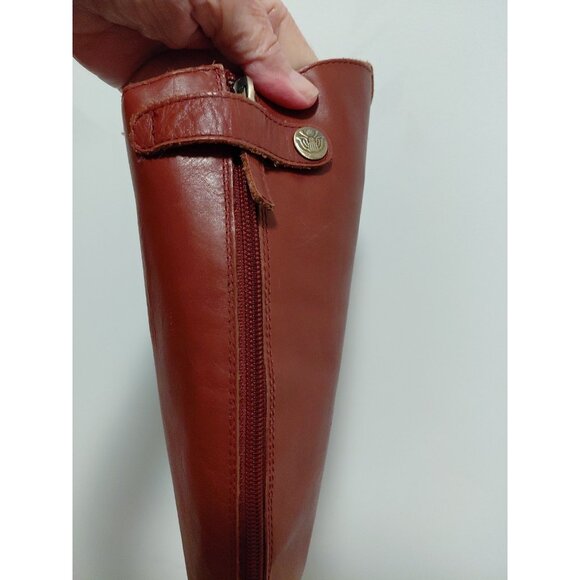 Sam Edelman Penny Whiskey Brown Leather Riding Boots Zip 10 M - Picture 12 of 16